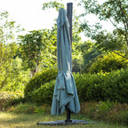 300cm Large Square 360° Aluminium Roma Cantilever Garden Hanging Parasol, Grey