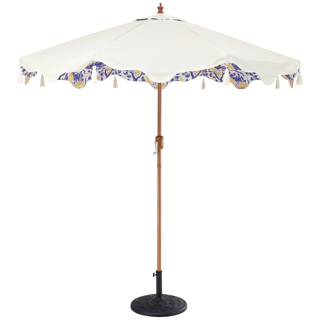 Butterfly & Flower 2.6M Octagonal Tassel Parasol with Aluminium Tilt