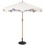 Butterfly & Flower 2.6M Octagonal Tassel Parasol with Aluminium Tilt