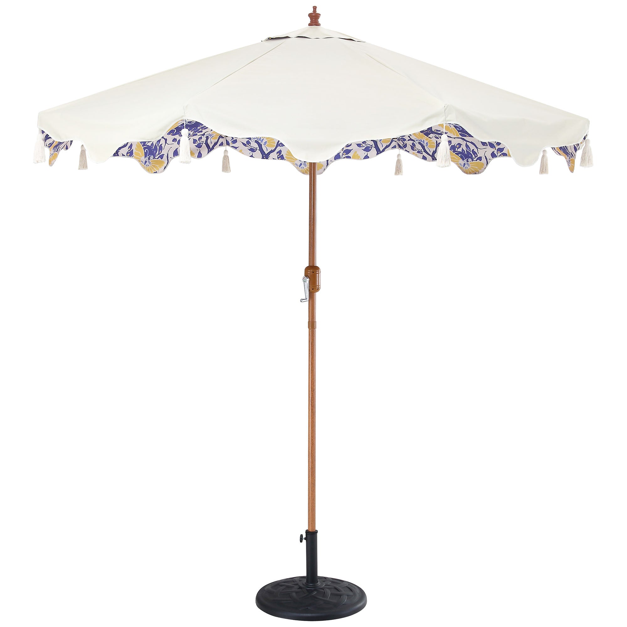 Butterfly & Flower 2.6M Octagonal Tassel Parasol with Aluminium Tilt