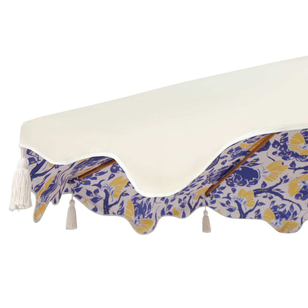 Butterfly & Flower 2.6M Octagonal Tassel Parasol with Aluminium Tilt