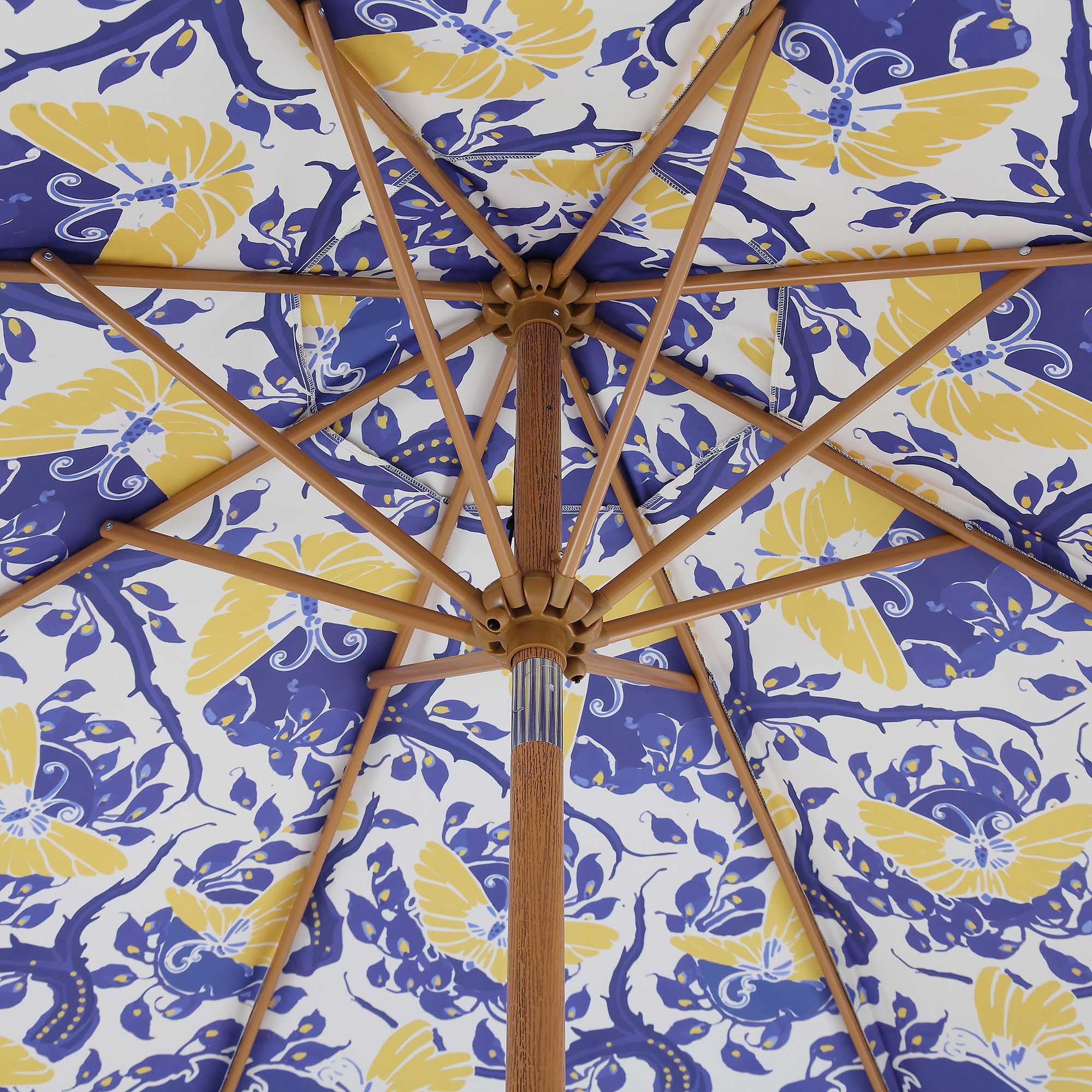 Butterfly & Flower 2.6M Octagonal Tassel Parasol with Aluminium Tilt