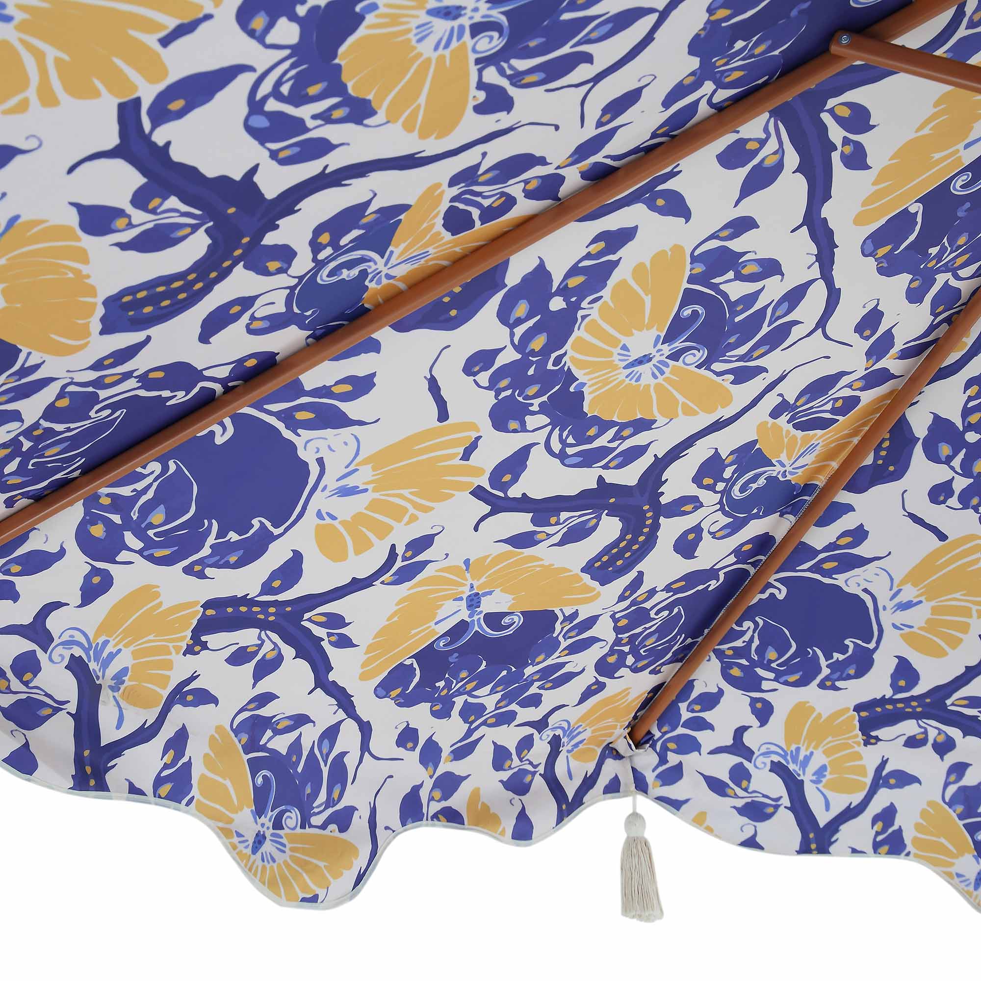 Butterfly & Flower 2.6M Octagonal Tassel Parasol with Aluminium Tilt