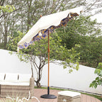 Butterfly & Flower 2.6M Octagonal Tassel Parasol with Aluminium Tilt