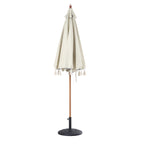 Blue Flower 2.6M Octagonal Tassel Parasol with Aluminium Tilt