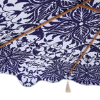 Blue Flower 2.6M Octagonal Tassel Parasol with Aluminium Tilt