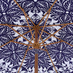 Blue Flower 2.6M Octagonal Tassel Parasol with Aluminium Tilt