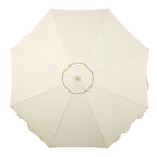 Beige 2.6M Octagonal Crank and Tilt Parasol with Grass Green Scalloped Edge