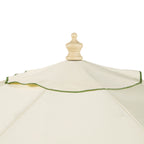 Beige 2.6M Octagonal Crank and Tilt Parasol with Grass Green Scalloped Edge