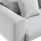 Calabasas Large Outdoor Fabric Aluminium Frame Corner Sofa Set with Coffee Table, Light Grey