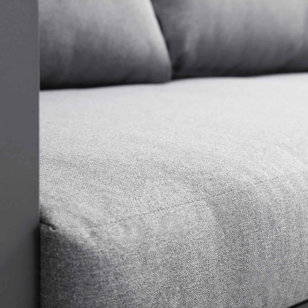 Albany Aluminium Corner Sofa Set with Reclining Back and Coffee Table, Grey