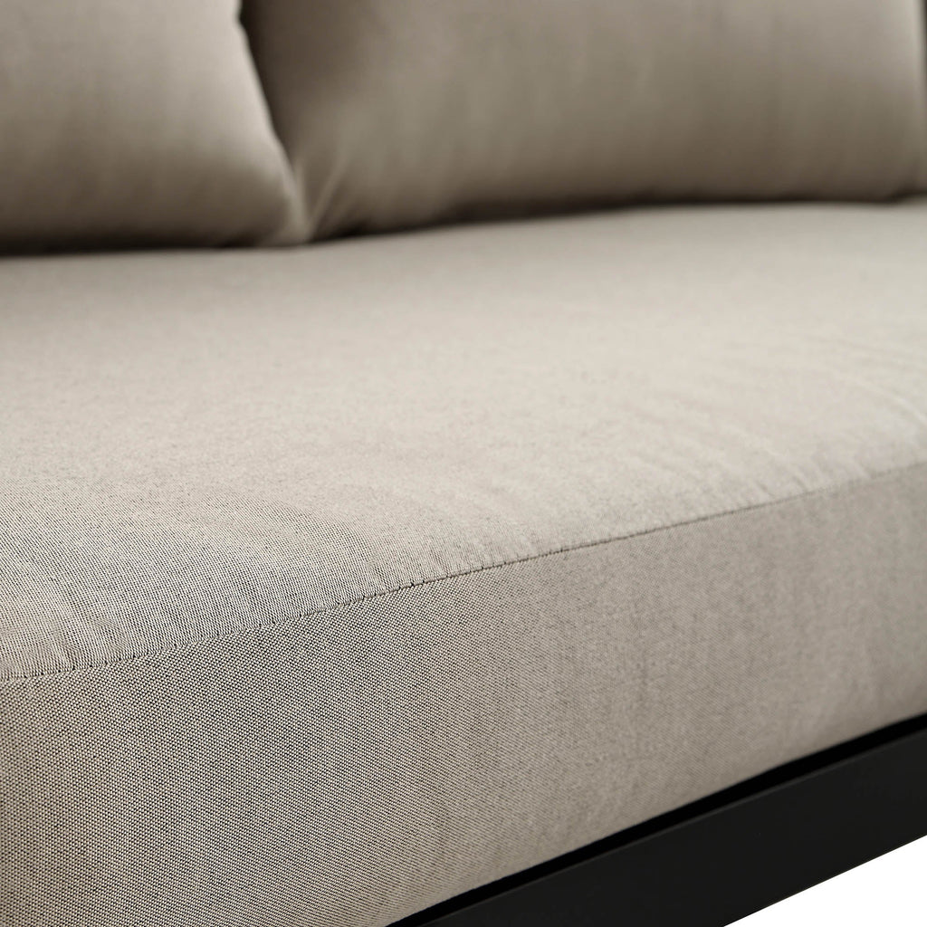 Albany Aluminium Corner Sofa Set with Reclining Back and Coffee Table, Taupe