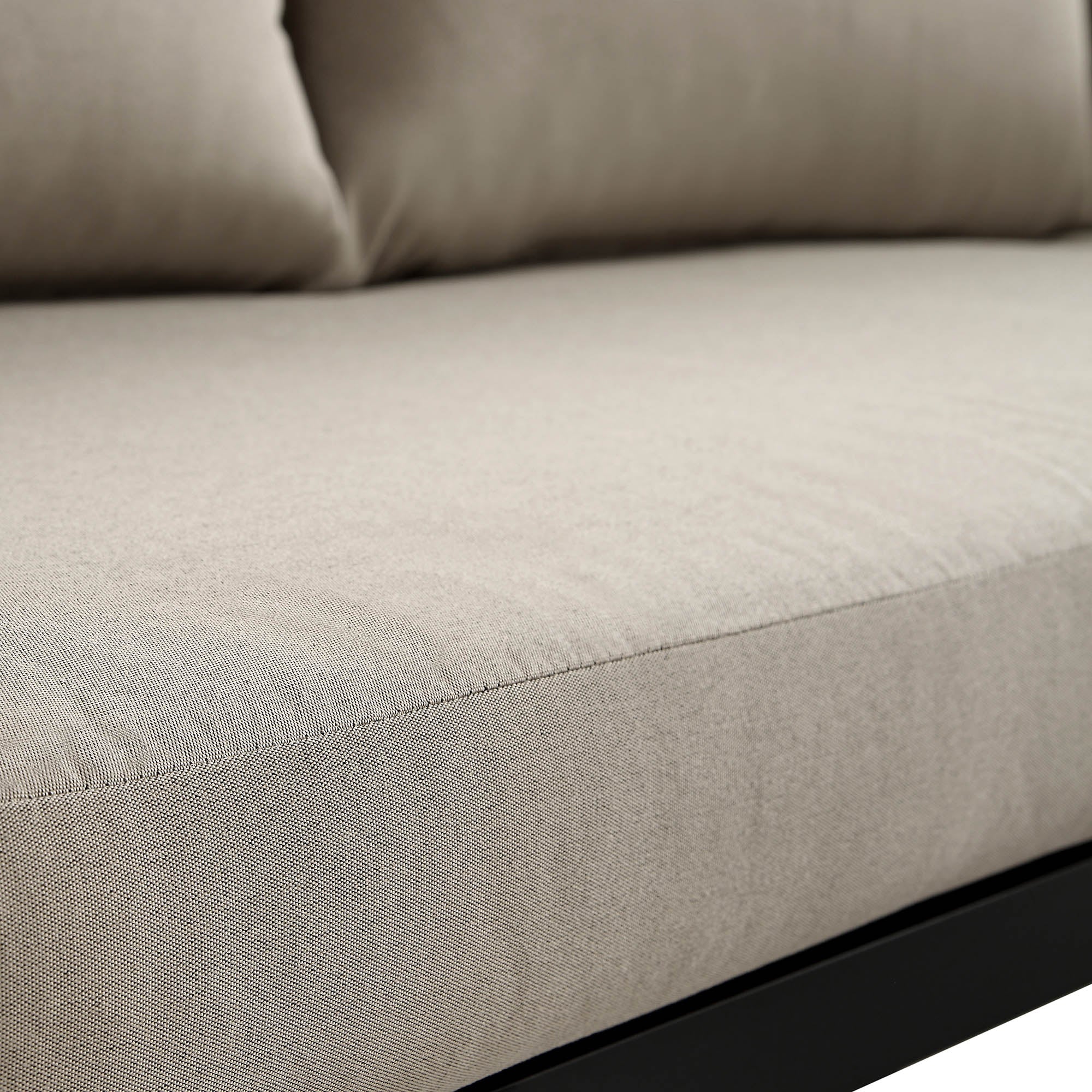 Albany Aluminium Corner Sofa Set with Reclining Back and Coffee Table, Taupe