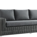 Bellagio Round Wicker Sofa Set with Coffee Table, Dark Grey