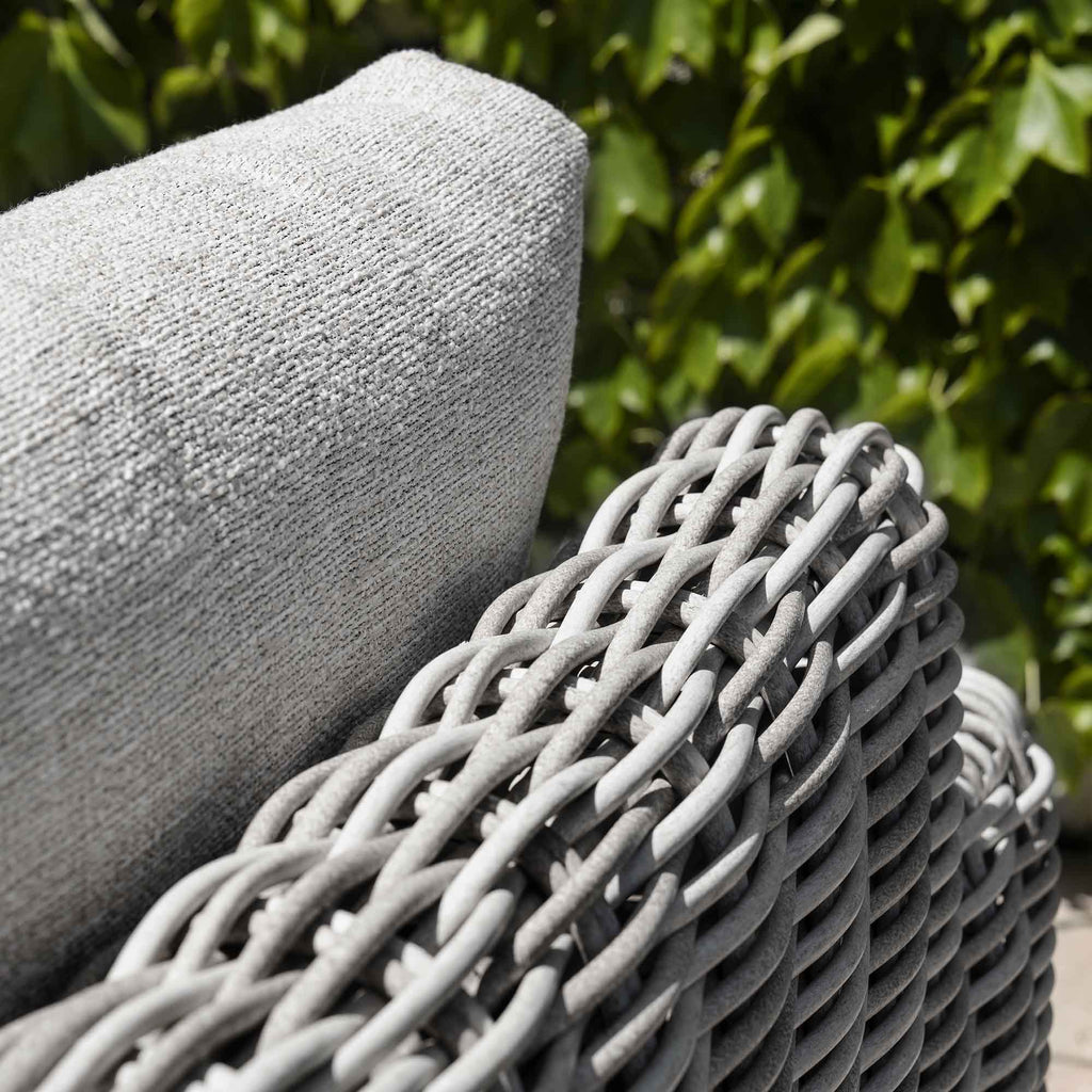 Bellagio Round Wicker Sofa Set with Coffee Table, Light Grey