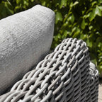 Bellagio Round Wicker Sofa Set with Coffee Table, Light Grey