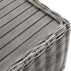 Bellagio Round Wicker Sofa Set with Coffee Table, Light Grey with Taupe Stripes