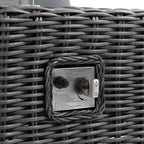 Bellagio Round Wicker Sofa Set with Firepit Coffee Table, Dark Grey