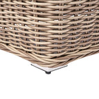 Bellagio Round Wicker Sofa Set with Firepit Coffee Table, Natural