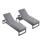 Albany Aluminium Sun Lounger and Side Table Set, Grey