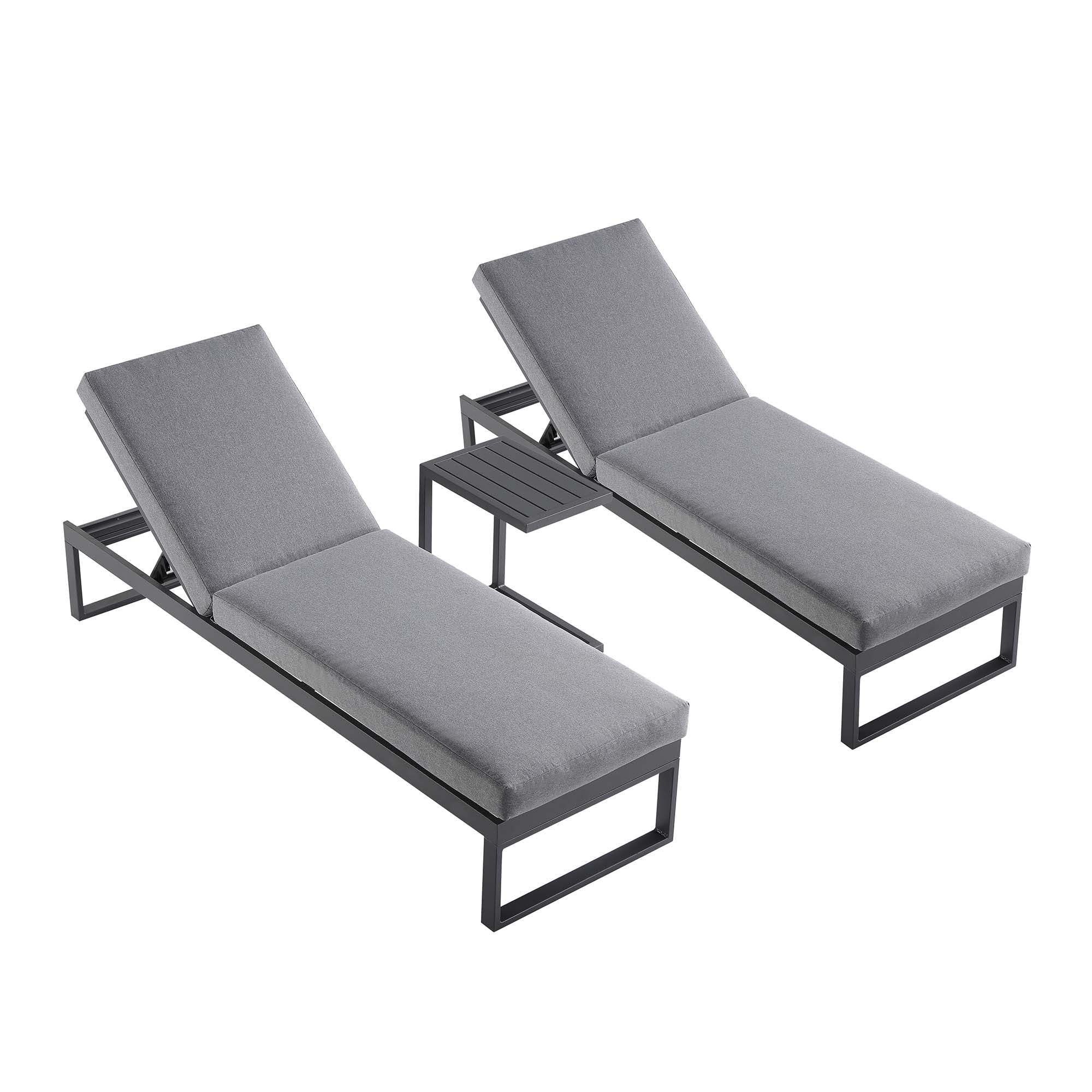 Albany Aluminium Sun Lounger and Side Table Set, Grey