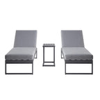 Albany Aluminium Sun Lounger and Side Table Set, Grey