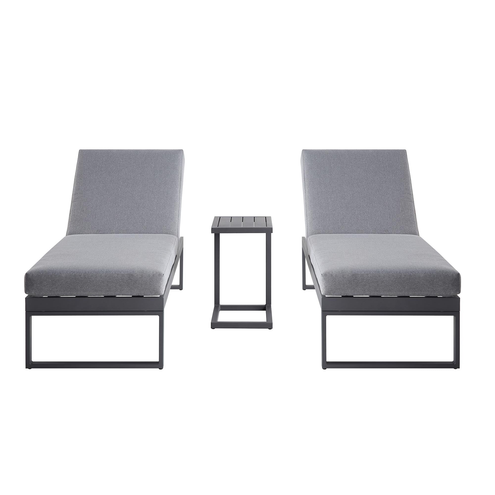 Albany Aluminium Sun Lounger and Side Table Set, Grey