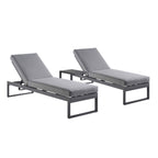 Albany Aluminium Sun Lounger and Side Table Set, Grey