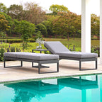 Albany Aluminium Sun Lounger, Grey