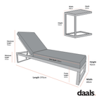 Albany Aluminium Sun Lounger and Side Table Set, White