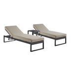 Albany Aluminium Sun Lounger and Side Table Set, Taupe