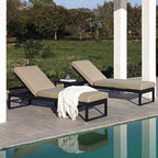 Albany Aluminium Sun Lounger and Side Table Set, Taupe