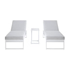 Albany Aluminium Sun Lounger and Side Table Set, White