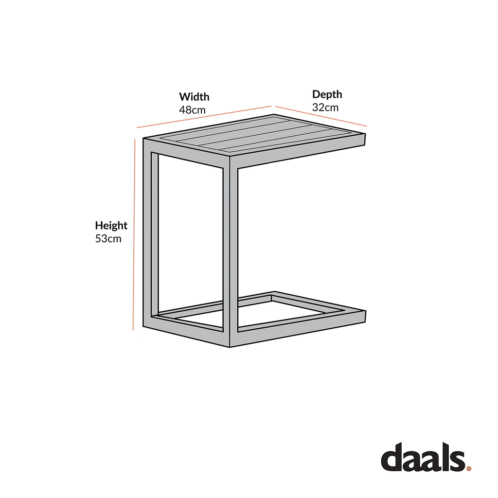 Albany Aluminium Side Table, White