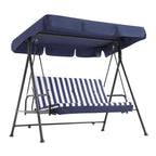 Champneys Outdoor Reclining Swing with Canopy, Blue Striped