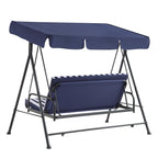 Champneys Outdoor Reclining Swing with Canopy, Blue Striped