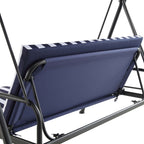 Champneys Outdoor Reclining Swing with Canopy, Blue Striped