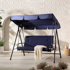 Champneys Outdoor Reclining Swing with Canopy, Blue Striped