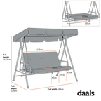 Champneys Outdoor Reclining Swing with Canopy, Sage Green Striped