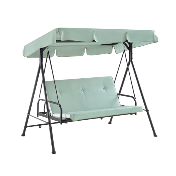 Champneys Outdoor Reclining Swing with Canopy, Sage Green Striped