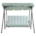 Champneys Outdoor Reclining Swing with Canopy, Sage Green Striped