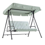 Champneys Outdoor Reclining Swing with Canopy, Sage Green Striped