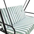 Champneys Outdoor Reclining Swing with Canopy, Sage Green Striped