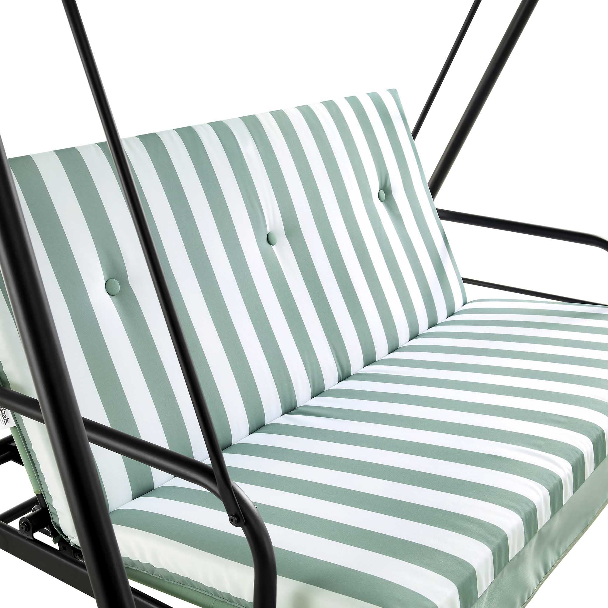 Champneys Outdoor Reclining Swing with Canopy, Sage Green Striped