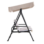 Champneys Outdoor Reclining Swing with Canopy, Taupe Striped