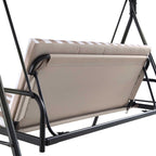 Champneys Outdoor Reclining Swing with Canopy, Taupe Striped