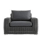 Bellagio Round Wicker Outdoor 1-Seater Sofa, Dark Grey