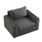 Bellagio Round Wicker Outdoor 1-Seater Sofa, Dark Grey