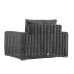 Bellagio Round Wicker Outdoor 1-Seater Sofa, Dark Grey