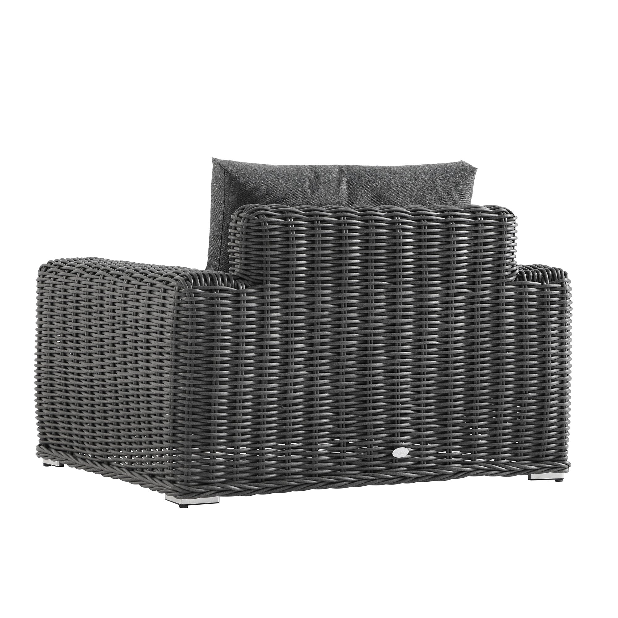 Bellagio Round Wicker Outdoor 1-Seater Sofa, Dark Grey